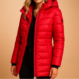 Elara | Women's Lightweight Puffer Jacket with Quilted Hood
