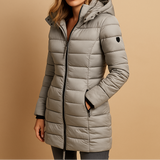 Elara | Women's Lightweight Puffer Jacket with Quilted Hood
