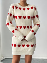 Mackenzie | Women's Heart Pattern Knitted Dress