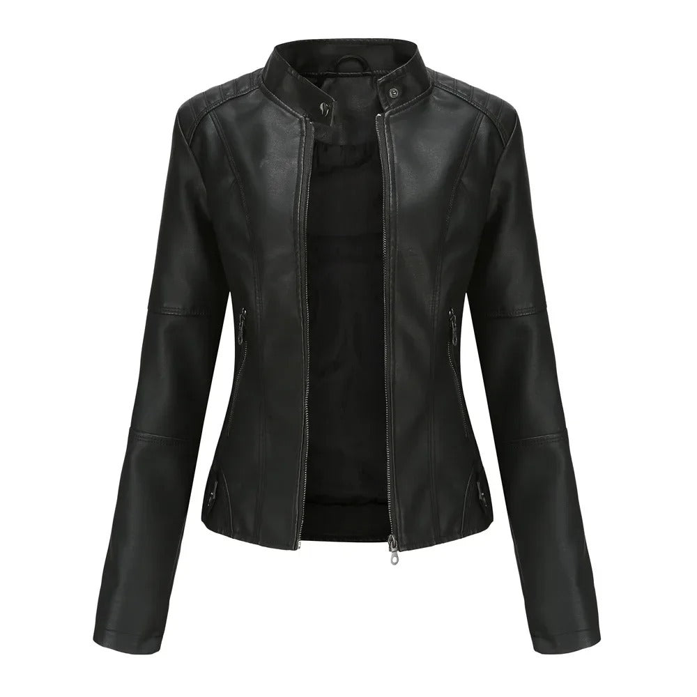 Pia | Chic Leather Jacket with Sophisticated Flair