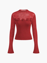 3D Flower Panel Soft Knit Top - Maison Sydney