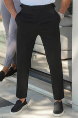 THE ALESSIO TROUSERS - BLACK - Maison Sydney