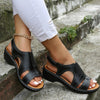 Orthopedic Retro Leather Women’s Sandals - Maison Sydney