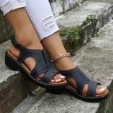 Orthopedic Retro Leather Women’s Sandals - Maison Sydney