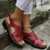 Orthopedic Retro Leather Women’s Sandals - Maison Sydney