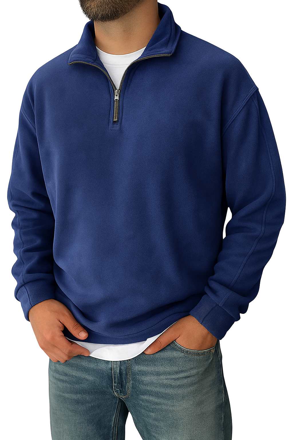 Cooma V2 |Retro Half-zip Stand Collar Sweatshirt - Threadford