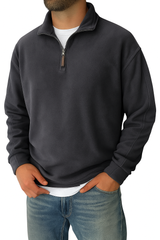 Cooma V2 |Retro Half-zip Stand Collar Sweatshirt - Threadford