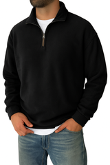 Cooma V2 |Retro Half-zip Stand Collar Sweatshirt - Threadford