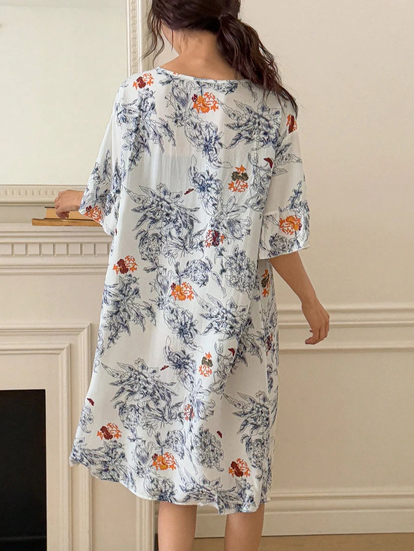 DAZY Women's Ruffle Hem Printed Nightgown - Maison Sydney