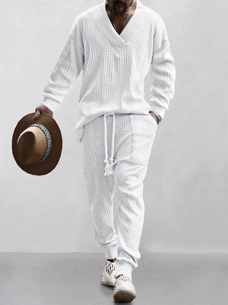 FlexKnit | Cable Knit Athleisure Set - Maison Sydney