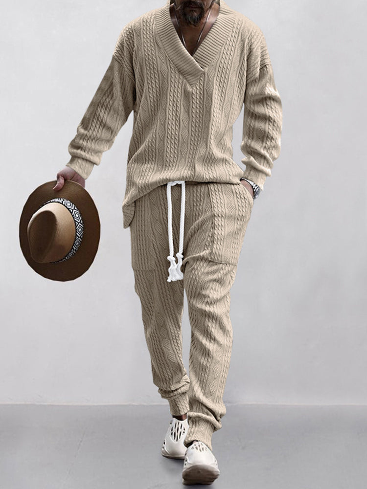 FlexKnit | Cable Knit Athleisure Set - Maison Sydney