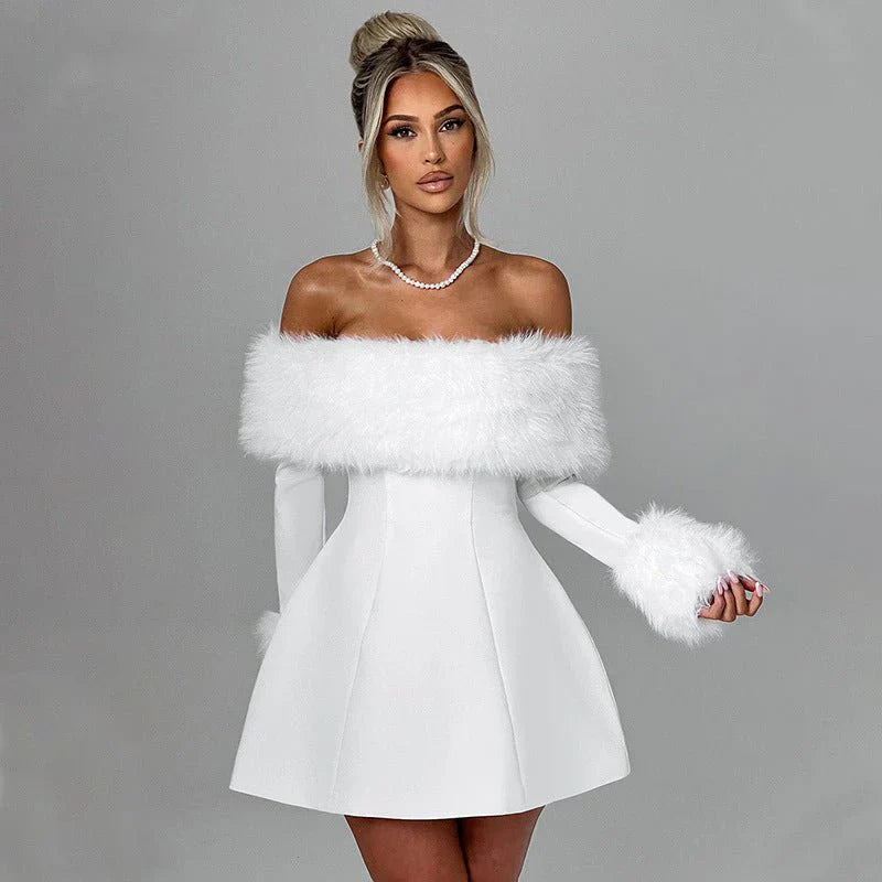 Luxury Faux Fur Dress - Maison Sydney