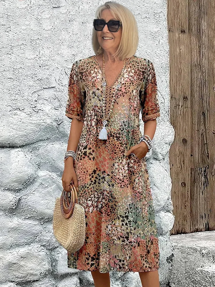 Harper™ | Elegant Floral Midi Dress - Maison Sydney