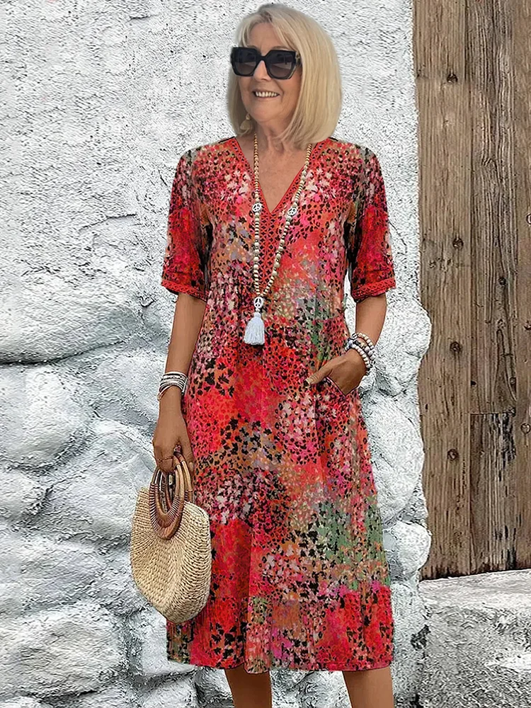 Harper™ | Elegant Floral Midi Dress - Maison Sydney