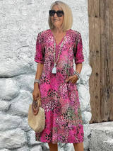 Harper™ | Elegant Floral Midi Dress - Maison Sydney