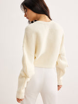 Leg-Of-Mutton Sleeve Metal Cardigan - Maison Sydney