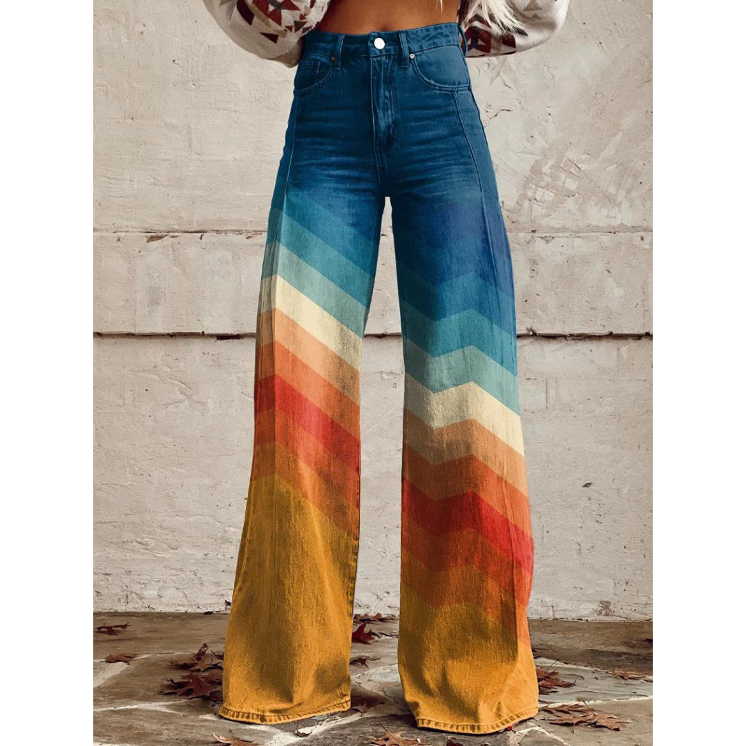 Marella™ | Vintage Chevron Wide-Leg Pants - Maison Sydney