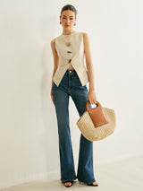 Metal Detail Split Vest - Maison Sydney