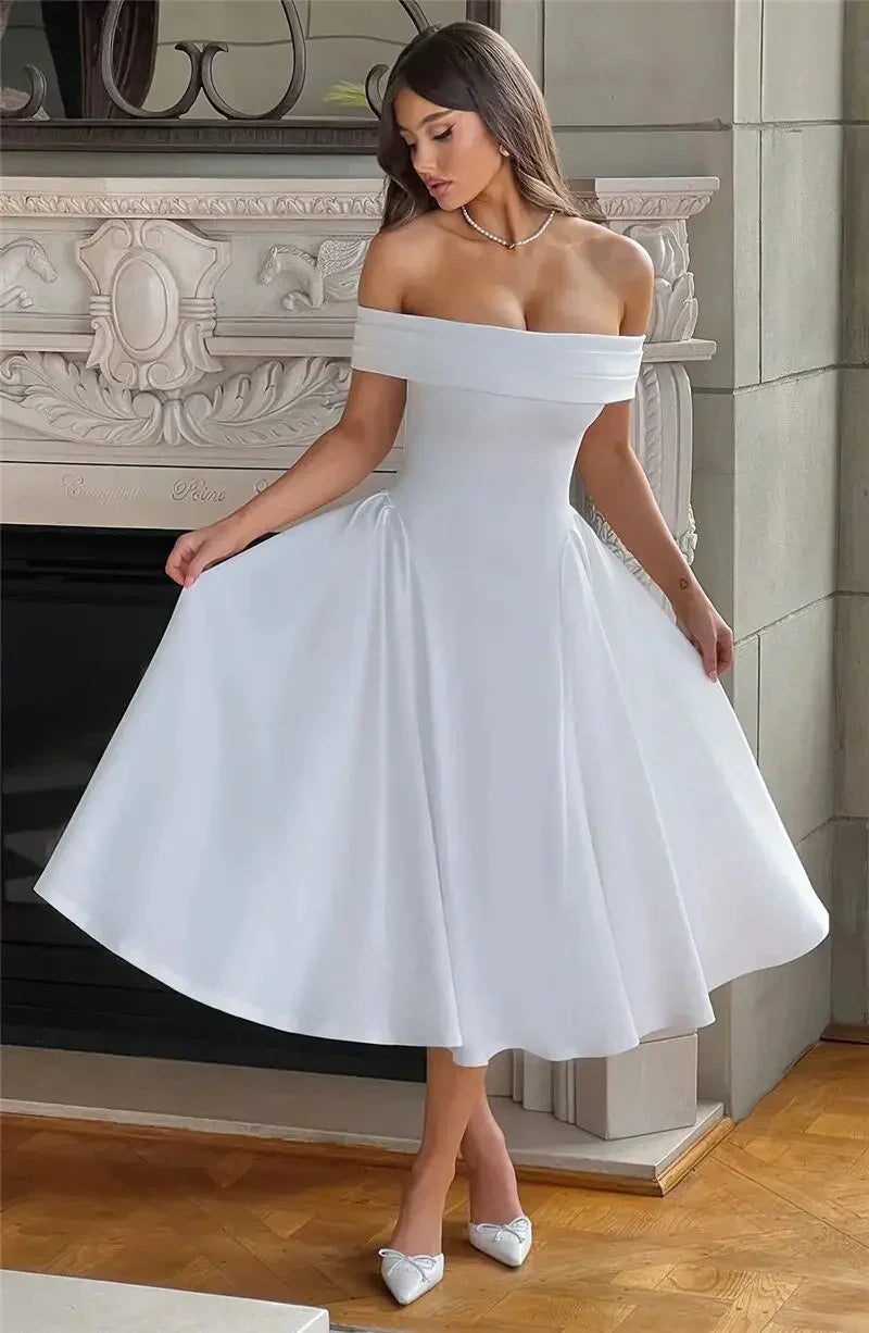 BENNET MIDI DRESS - WHITE - Maison Sydney