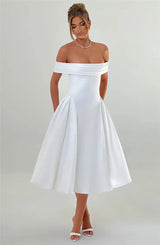 BENNET MIDI DRESS - WHITE - Maison Sydney