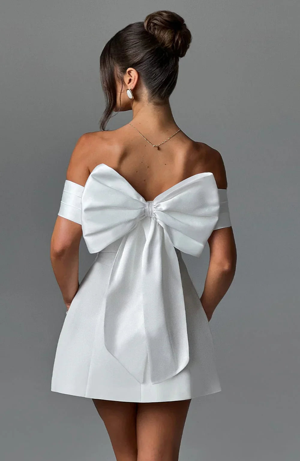 NOIR MINI DRESS - IVORY - Maison Sydney