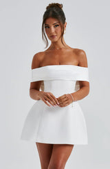 NOIR MINI DRESS - IVORY - Maison Sydney