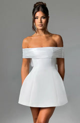 NOIR MINI DRESS - IVORY - Maison Sydney
