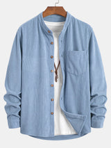 Corduroy Stand Collar Shirt - Maison Sydney