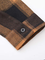 Relax Fit Plaid Corduroy Panel Hooded Shirt - Maison Sydney