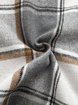 Relax Fit Contrast Corduroy Plaid Hooded Shirt - Maison Sydney