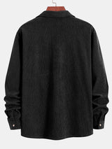 Long Sleeve Corduroy Cuban Collar Shirt - Maison Sydney