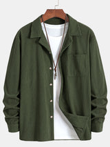 Long Sleeve Corduroy Cuban Collar Shirt - Maison Sydney