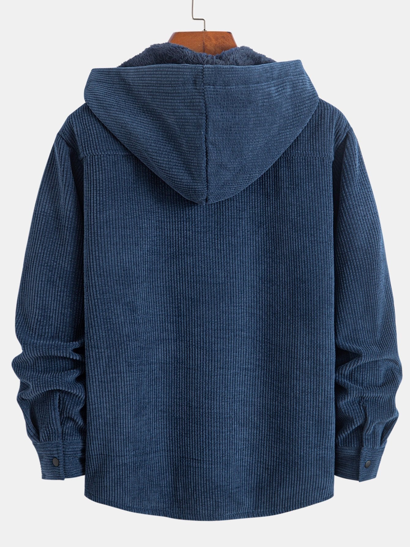 Fleece Lined Corduroy HoodedOvershirt - Maison Sydney