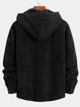 Fleece Lined Corduroy HoodedOvershirt - Maison Sydney