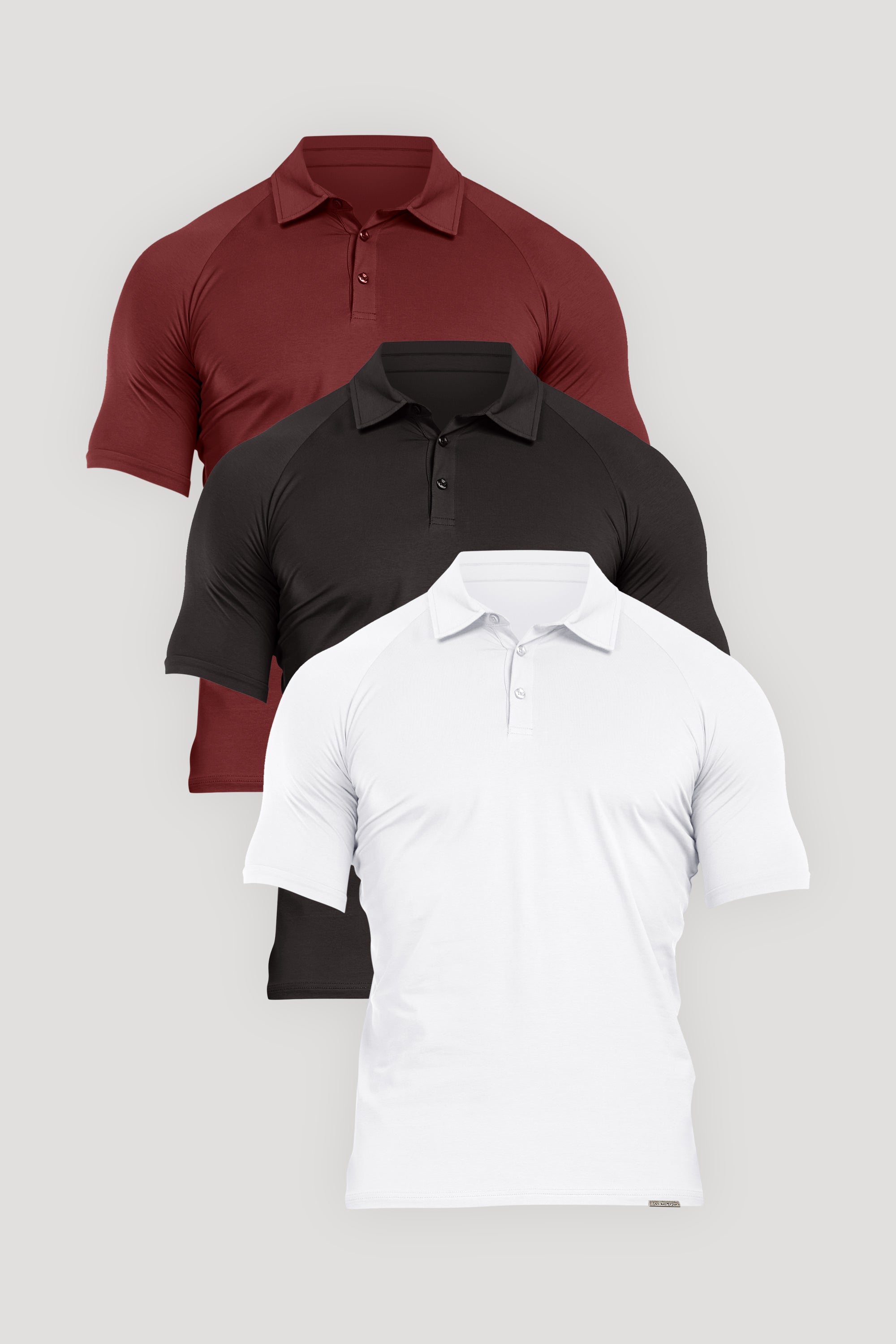 THE MUSCLE BUTTON POLO BUNDLE 3-PIECE SET - Maison Sydney