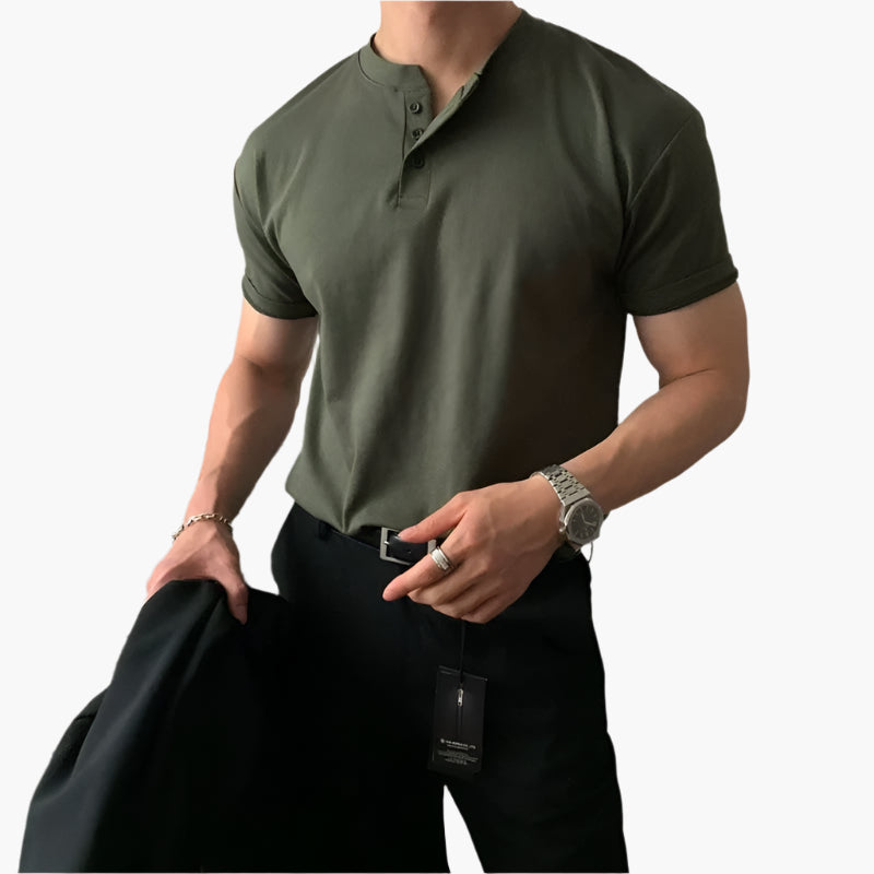 DAEGU Buttoned Collar T-Shirt - Maison Sydney