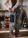 Contrast Denim Overalls - Threadford