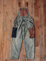 Contrast Denim Overalls - Threadford