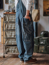 Artisan Distressed Denim Bib Overalls - Threadford