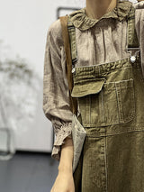 Vintage-Inspired Cargo Overall Dress - Threadford