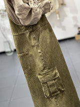 Vintage-Inspired Cargo Overall Dress - Threadford