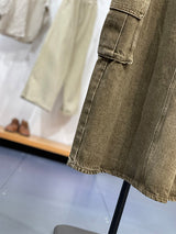 Vintage-Inspired Cargo Overall Dress - Threadford