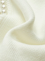 Pearl Trim Ripped Hem Cardigan - Maison Sydney