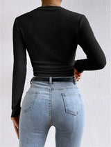 Plain Waffle Slim Sweater - Maison Sydney