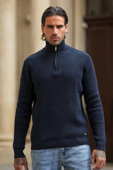 THE RENZO HALF ZIP SWEATER - Maison Sydney