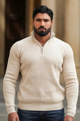 THE RENZO HALF ZIP SWEATER - Maison Sydney
