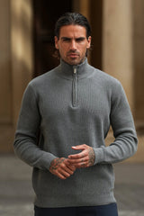 THE RENZO HALF ZIP SWEATER - Maison Sydney