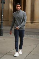THE RENZO HALF ZIP SWEATER - Maison Sydney