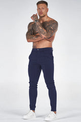 THE CHEVRON TROUSERS - NAVY BLUE - Maison Sydney