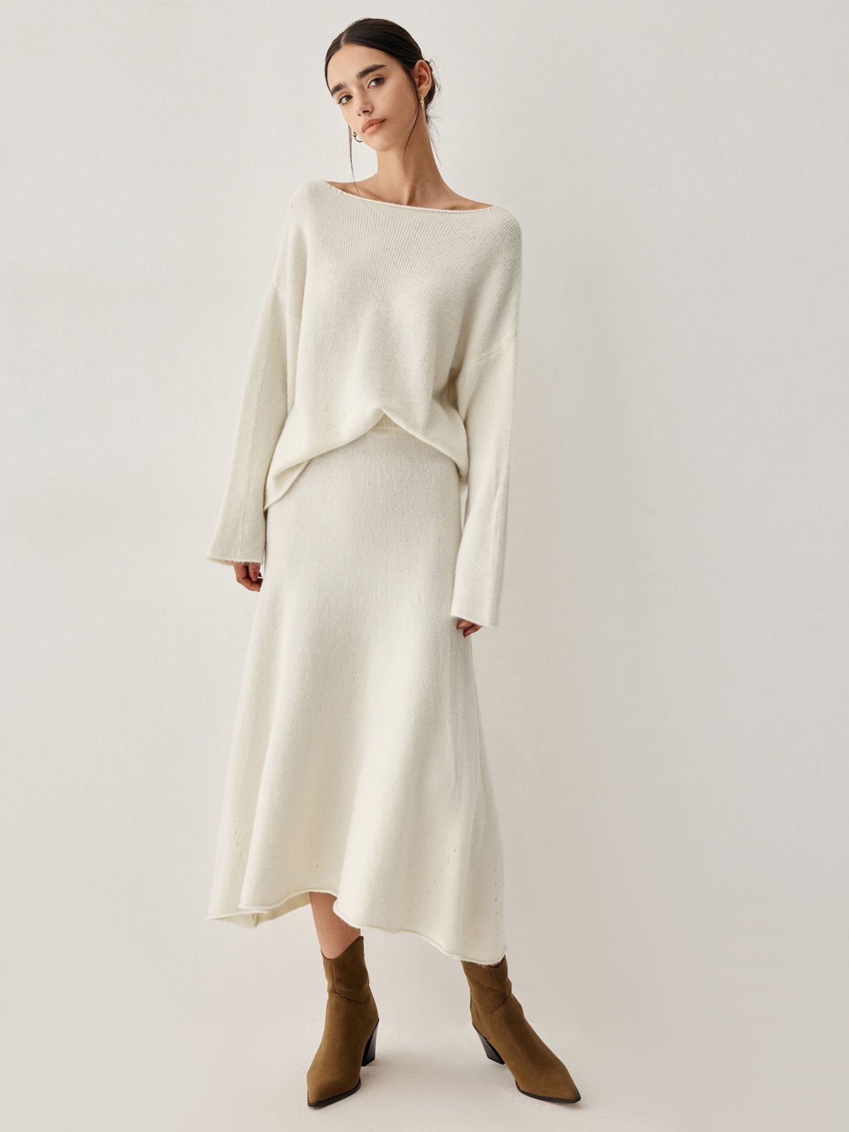 Oversized Sweater Two Piece Skirt Set - Maison Sydney